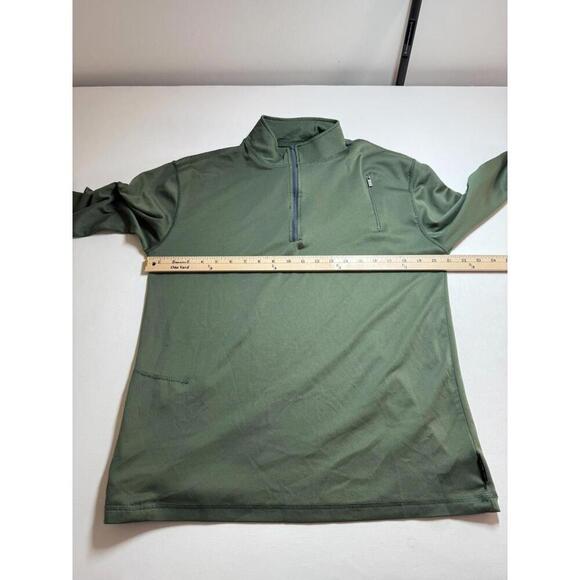 SCOTTeVEST 1/4 Zip Pullover TEC Long Sleeve Shirt Green Large Stretch Pocket - Picture 5 of 6